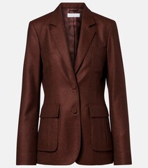Elegant beige blazer designed for women's professional attire a white background