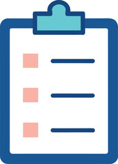 Fototapeta premium Clipboard with project plan vector illustration scalable eps icon for business planning isolated on transparent background