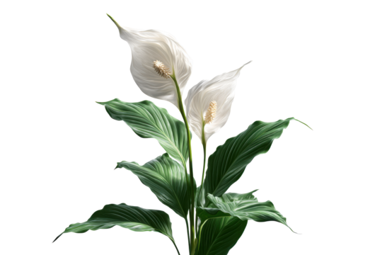 Peace Lily Aesthetic Plant on Transparent Background