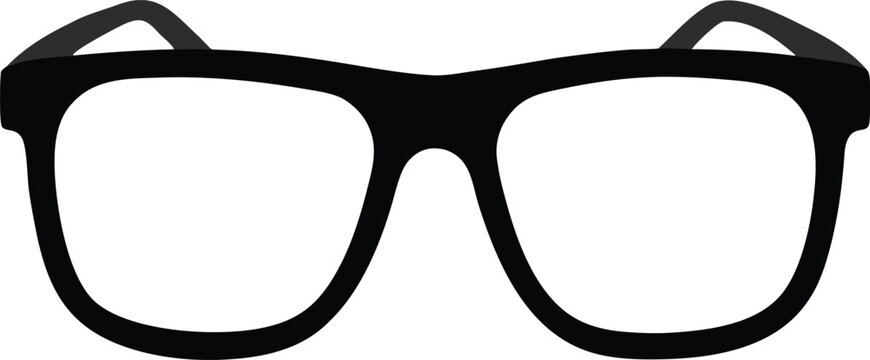 Black framed reading glasses vector illustration scalable eps icon for vision care isolated on transparent background - Powered by Adobe