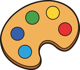 Rainbow paint palette vector illustration art supply icon scalable eps isolated on transparent background