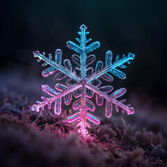 christmas snowflake on dark background