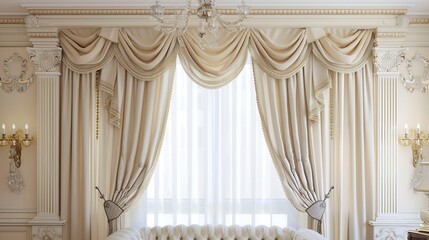 A photo of accessorized window treatments
