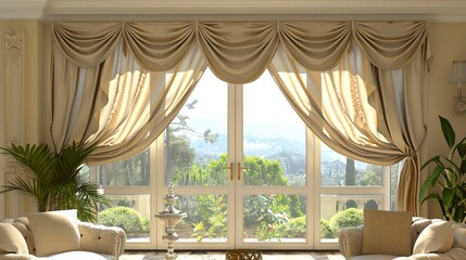 A photo of accessorized window treatments