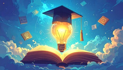 Abstract illustration of education, knowledge, and the power of learning