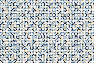 Geometric abstract blob seamless pattern in blue pink n grey on white background. Vector illustration, for masculine shirt lady dress cloth cover decoration textile wallpaper all over print art 