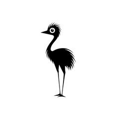Obraz premium Cassowary. Cassowary simple black and white line art vector logo