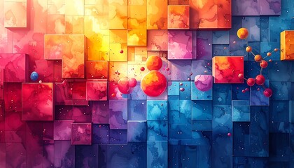 Abstract colorful cubes