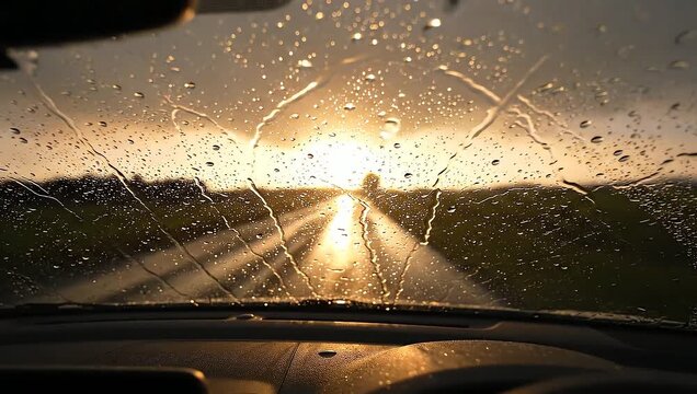 Driving into the Sunset - A Rainy Road Trip Adventure.