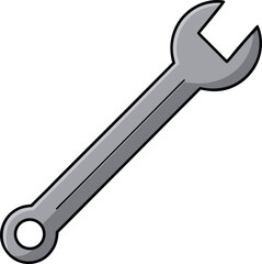 Silver open end wrench vector illustration scalable tool graphic isolated isolated on transparent background