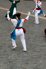 Basque folk dancers during a performance