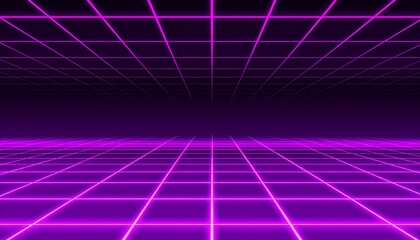 Abstract purple grid background with futuristic retrowave and synthwave vibes