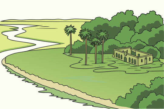 Sapelo Island in Georgia, salt marshes, sandy beaches, and historic plantation ruins