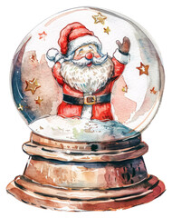 PNG Festive Santa Claus snow globe