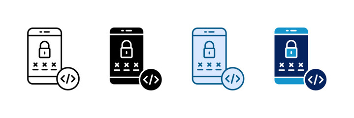 Otp Code Icon Set Multiple Style Collection