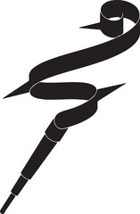 Elegant black scroll banner for professional design projects, perfect for invitations, announcements, or vintage themed promotions