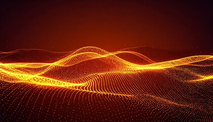 Abstract glowing digital waves forming a vibrant and dynamic background