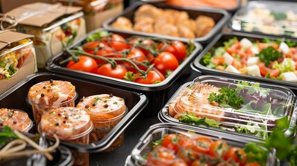A photo of catering food labels