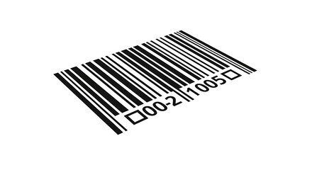 A barcode with black vertical lines and the number zero zero dash two and one zero zero five on white ai generated