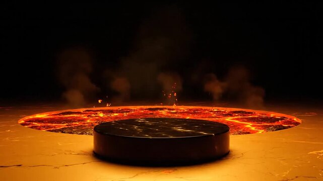 黄金の石舞台、赤き溶岩の円壇