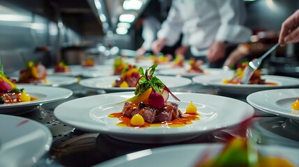 A photo of catering plating techniques