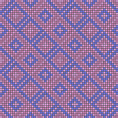 ornament from hand drawn squares. vector seamless pattern. pink and blue pixels. repetitive background. modern decorative art. geometric fabric swatch. design template for textile, home decor