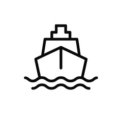 Obraz premium Front view of a ship sailing on the sea.