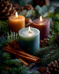 christmas decoration with candle