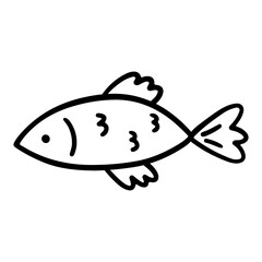Cute fish in doodle style