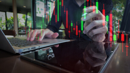 Multi-Device Digital Trading with Candlestick Chart Overlay