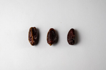 Three Dates on White Background