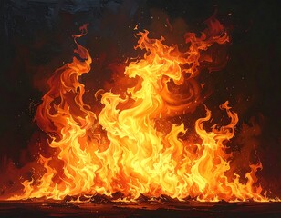 Intense Flames - A Fiery Display of Heat and Light.