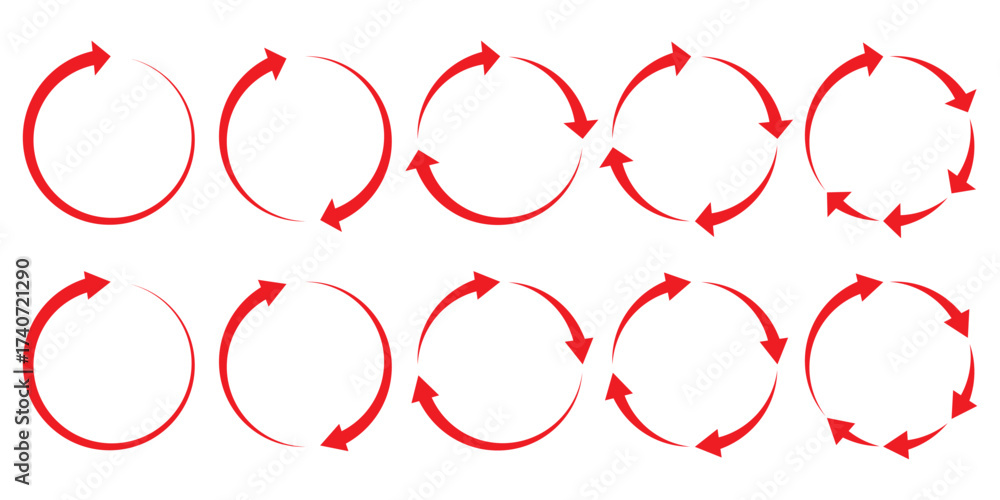 Canvas Prints circle arrows icon set. round reload sign, repeat icon, rotate arrow symbol, vector illustration web