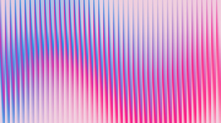 Abstract vertical lines create a vibrant gradient of pink, purple, and white hues.