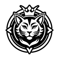 A glyph style icon showing cat logo
