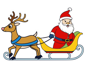 santa claus with reindeer