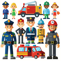 police officer and fireman