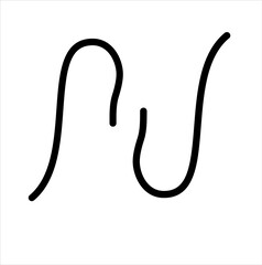 Abstract Curved Line Symbol Black Vector
