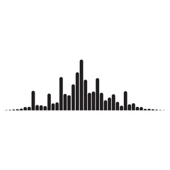 Fototapeta premium Black and White Audio Waveform Graphic Minimalist Vector Design