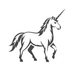 Walking Unicorn on White Background Mythical Creature