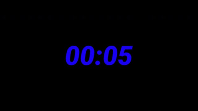 10 second timer countdown animation, countdown timer animation from 10s to 0s countdown timer animation on transparent on black background.4k animation