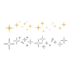 Obraz premium Gold and Black Starburst Sparkle Illustration on White Background