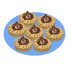 illustration of crispy and delicious chocolate cookies