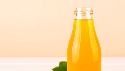 Refreshing Orange Juice in a Glass Bottle - A Healthy Beverage.