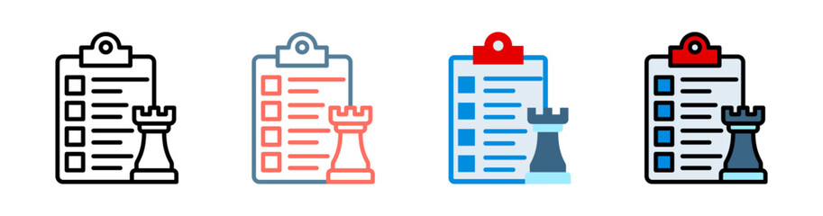 Obraz premium Strategic Planning Icon Collection Set Multiple Style