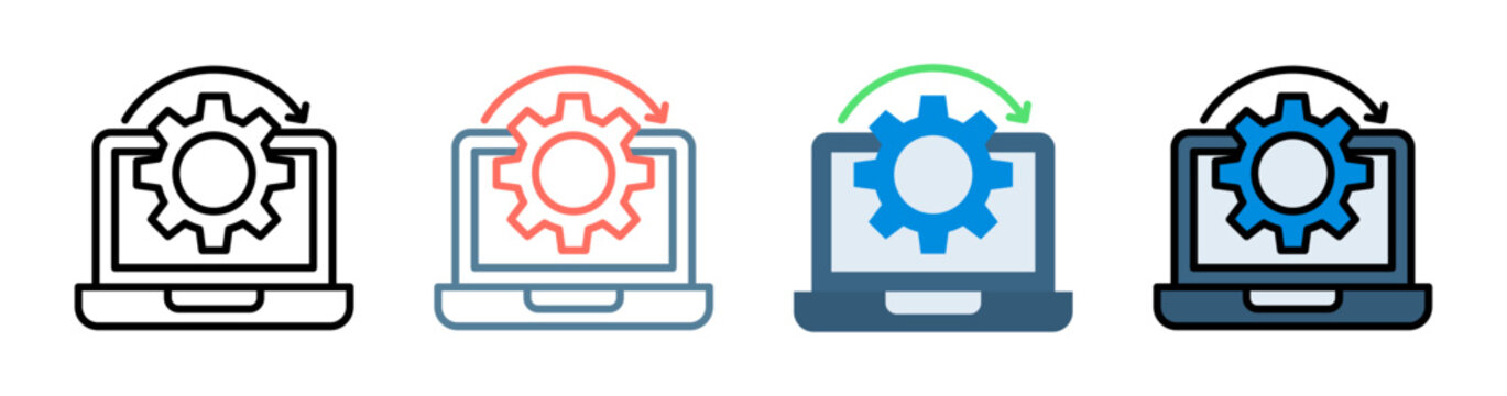 Process Automation Icon Collection Set Multiple Style