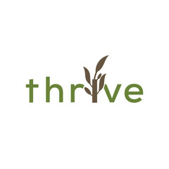 Fototapeta premium Tree Thrive Logo Design Vector Template.