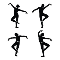 Silhouettes of ballet dancers in graceful poses dynamic movement and artistic expression silhouette