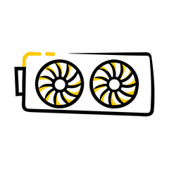 Graphics card backplate with dual fans in minimalistic design  