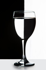wine glass on black background